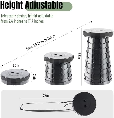 Doseno Collapsible Stool, Foldable Portable Stool - Image 2
