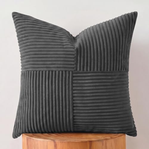 Fancy Homi Dark Gray Euro Decorative Throw Pillow Covers 26x26 Inch by Fancy+Homi