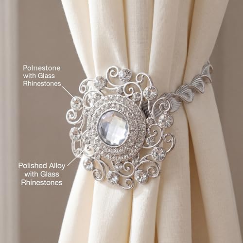 2PCS Curtain Tiebacks Clips Buckle Strong Magnetic Holdbacks Holders, Shining - Image 3