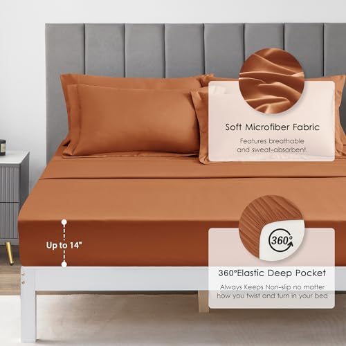 Love's cabin Oversized Queen Comforter Set, 7 Pieces in a Bag, Terracotta - Image 5