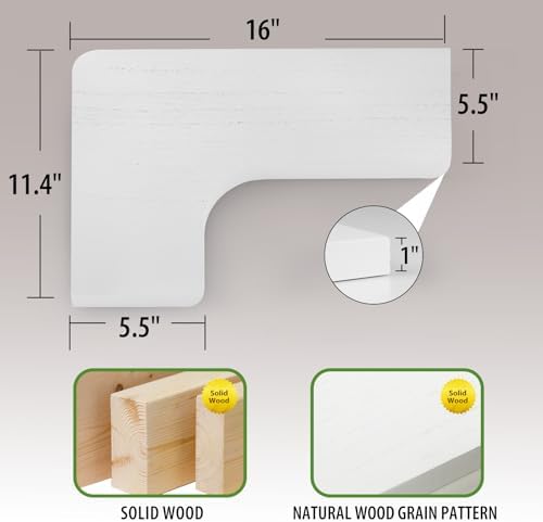 Corner Floating Shelves Wall Mount Shelf Solid Wood - Image 3