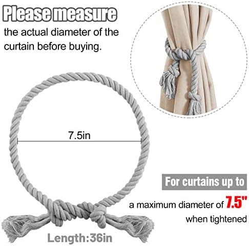 Apipi 4 Pcs Hand Woven Curtain Tiebacks - Image 5