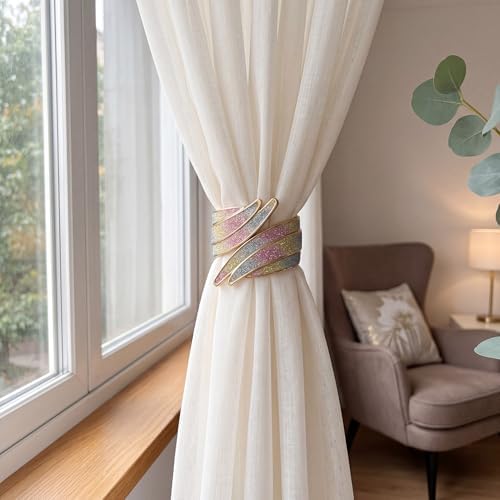 2 Pack Colorful Wings Curtain Tiebacks Wire Drawing Spring Clip Holders - Image 6