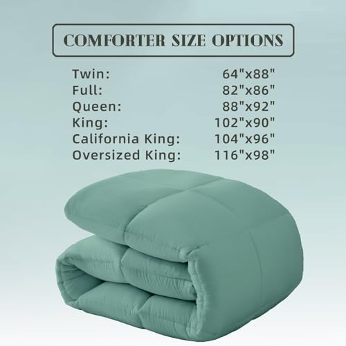 DOWNCOOL Comforters Oversize King Size, Sage Green Duvet Insert, Lightweight - Image 5