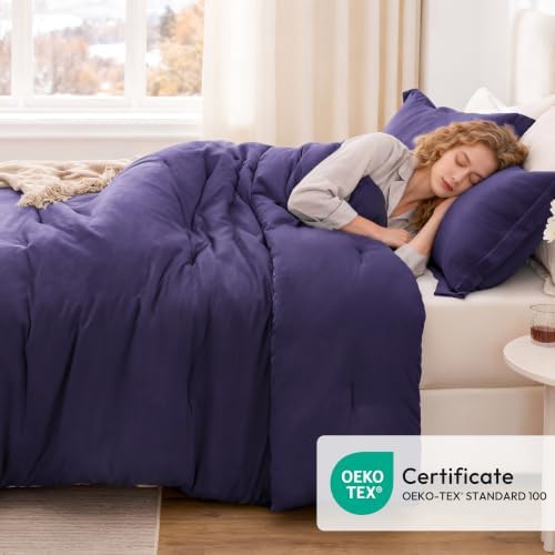 Love's cabin Purple King Size Comforter Set, 3-Piece Prewashed Bed Set - Image 5