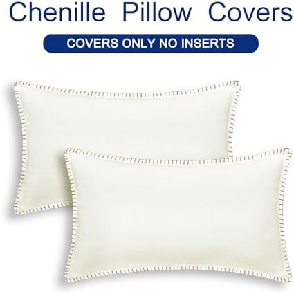 CaliTime Decorative Couch Throw Pillow Covers 20 X 12 Inches Cream - Image 6