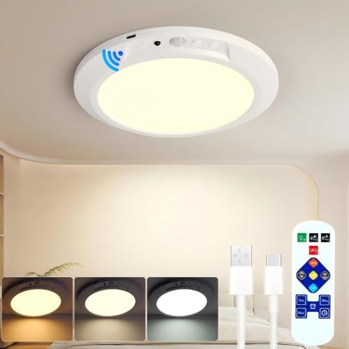 Rechargeable Ceiling Light Motion Sensor Closet Light Battery Operated by Jefedana