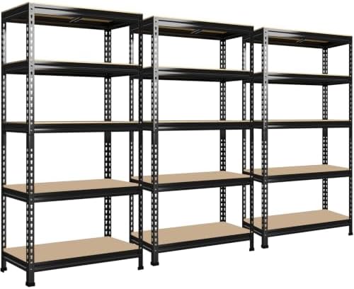 PrimeZone 5-Tier Garage Storage Shelves, Adjustable Metal Shelving by PrimeZone