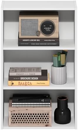 Furinno Basic Book Shelf, 3-Tier Bookshelf, Cube Storage Organizer Bookcase - Image 4