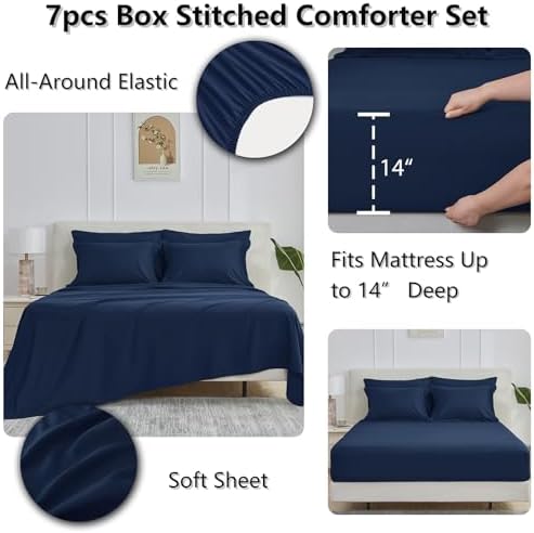 CozyLux Super King Comforter Set, 7-Piece Bed in a Bag - Image 5