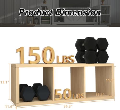 CTESNE【2026 Wooden Thick Frame 3 Cube Storage Organizer Shelf - Image 3