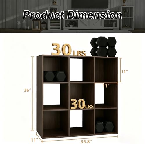 9 Cube Shelf with Anti-Tipping Kits + Reversible Open Back Bookcase - Image 3