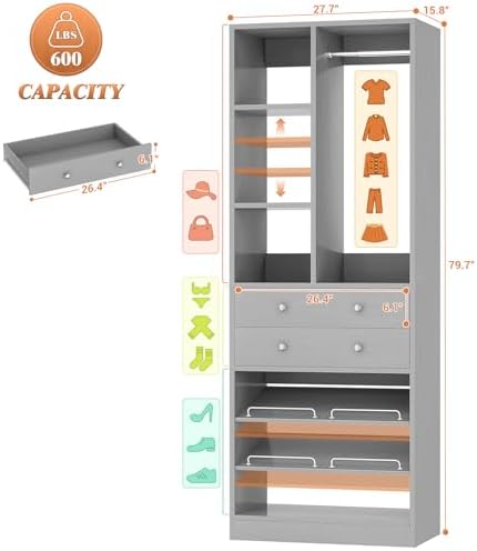Besiost Small Closet System, Walk-in Closet Systems - Image 3