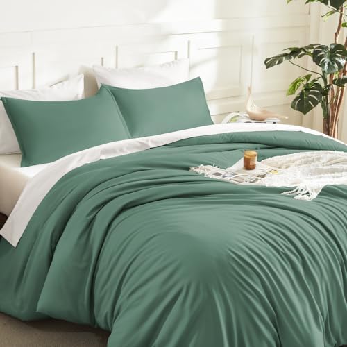 Litanika Haze Green King Comforter Set, 3 Pieces Lightweight Solid Bed Set - Image 5