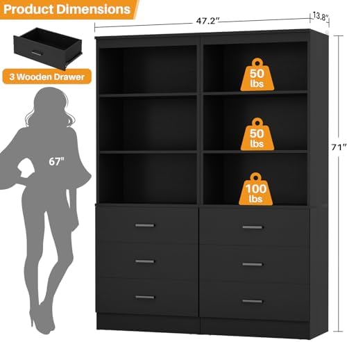 Aheaplus 47.2" Closet Drawers System, Closet System - Image 3