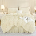Andency Light Beige Queen Comforter Set, Fluffy Faux Fur Warm Bedding Set by Andency