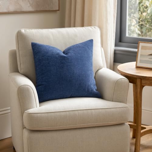 MIULEE Navy Blue Chenille Couch Euro Throw Pillow Covers - Image 3