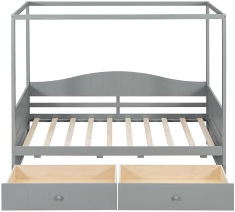 Merax Twin Canopy Daybed with 2 Drawers, Wooden Frame - Image 6