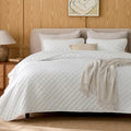 Bedsure Quilts Queen Size, Classic Honeycomb Quilting Comforter Set White by BEDSURE