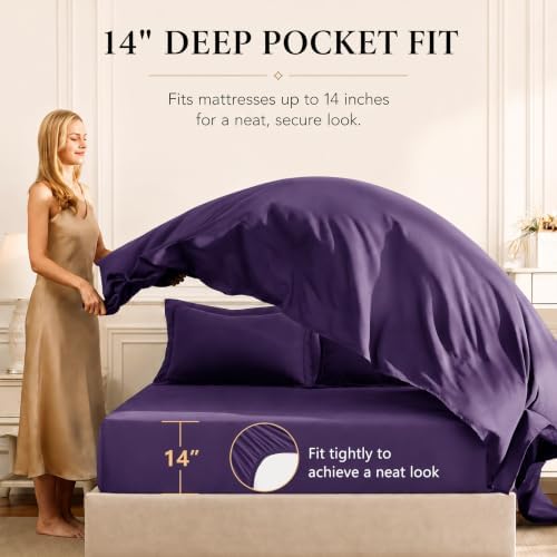 CozyLux Queen Comforter Set 88"x88" Purple - Image 5