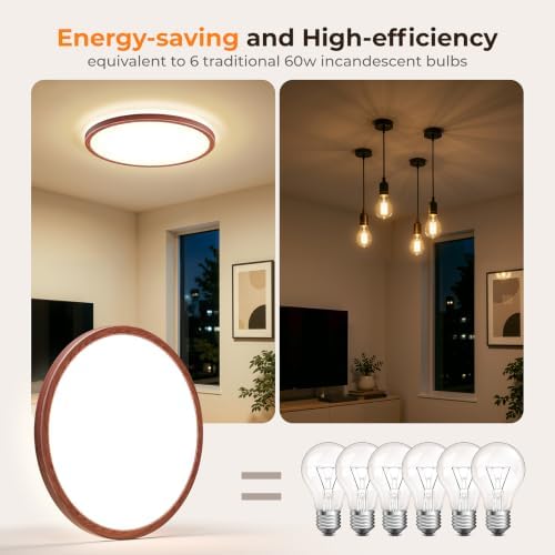 BLNAN 15.4 Inch LED Flush Mount Ceiling Light, 3000K-5000K 3 Color Selectable - Image 4