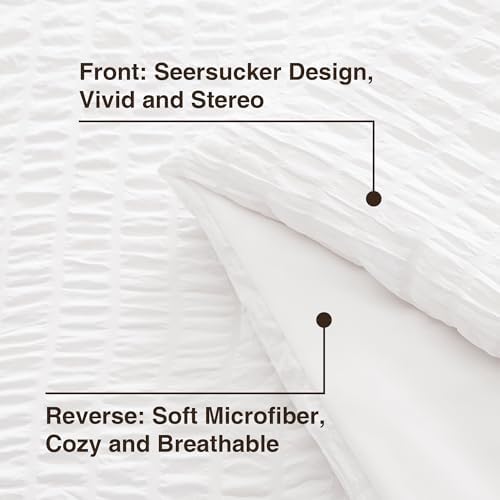 Love's cabin Seersucker White Twin XL Comforter Set, 5-Piece Bed in a Bag - Image 4