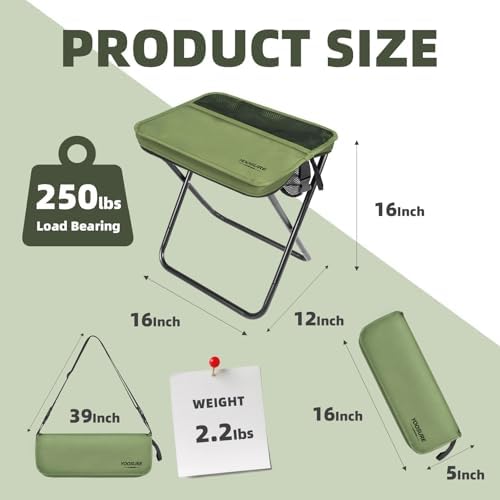 16" Extra Tall Portable Folding Stool - Image 2