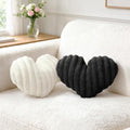 2PCS Heart Pillows, 12.9"x9" White Black Decorative Throw Pillows by Unknown