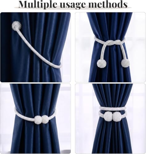 6 Pack Grey Magnetic Curtain Tiebacks - Image 2