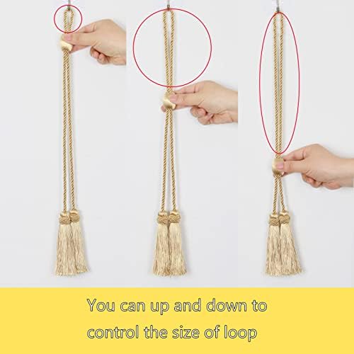 2 Pack Curtain Tiebacks with Tassel, Decorative Curtain Holdback - Image 4