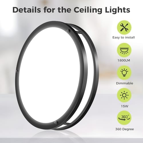 hepside 4 Pack Flush Mount Ceiling Light Fixture, Dimmable & 5CCT Ceiling Light - Image 4