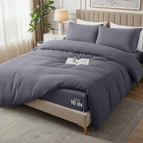 Duvet Cover Queen, 4 Piece Set, Extra Soft by UTOPIABEDDING