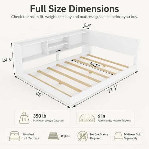 Full Floor Bed with Storage, L-Shaped Corner Bed, Charging & LED - Image 2