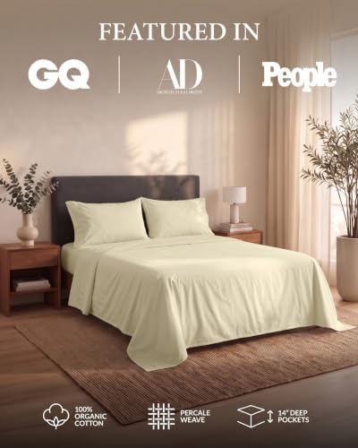 LANE LINEN California King Sheet Set 100% Organic Cotton 4pc Soft - Image 2