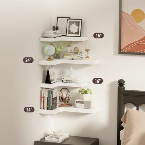 Corner Floating Shelves Wall Mount Shelf Solid Wood - Image 6