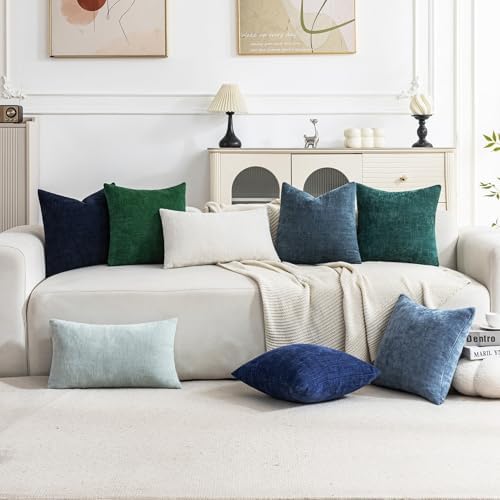 Set of 4 Soft Textured Decorative Throw Pillow Covers 20x20 Inch Cozy Farmhouse - Image 3