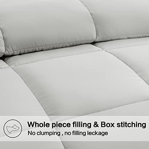 EASELAND Twin XL Down Alternative Comforter, Light Grey, 68x92 Inches - Image 3