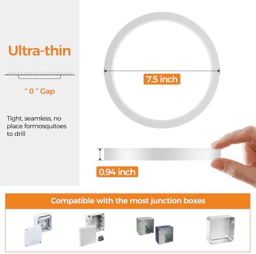 4PACK LED Flush Mount Ceiling Light Fixture, 3000K-4000K-6500K & 100W - Image 4
