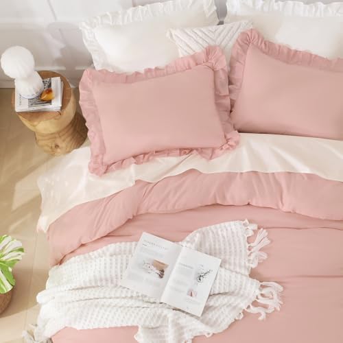 Andency Blush Ruffle Comforter Oversized Queen - Image 3