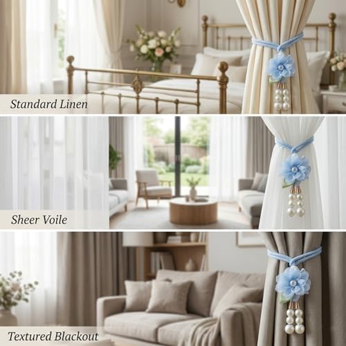 Adjustable Curtain Tiebacks， 4pcs（2 Paris） Hand-Woven Rope - Image 5
