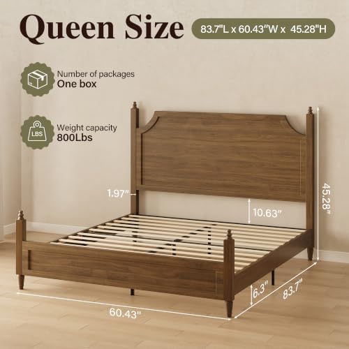 Belffin Wood Queen Size Bed Frame - Image 2