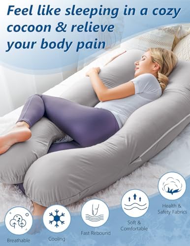 Pregnancy Pillow, Cooling Silky Pregnancy Pillows - Image 4