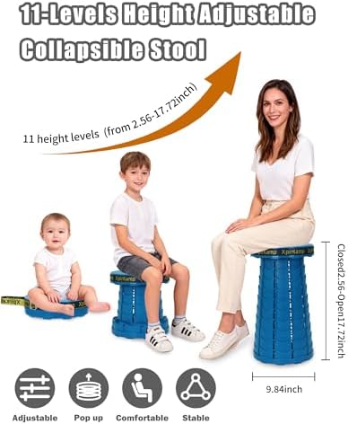 Folding Collapsible Stool Chair Portable Camp Seat - Image 2