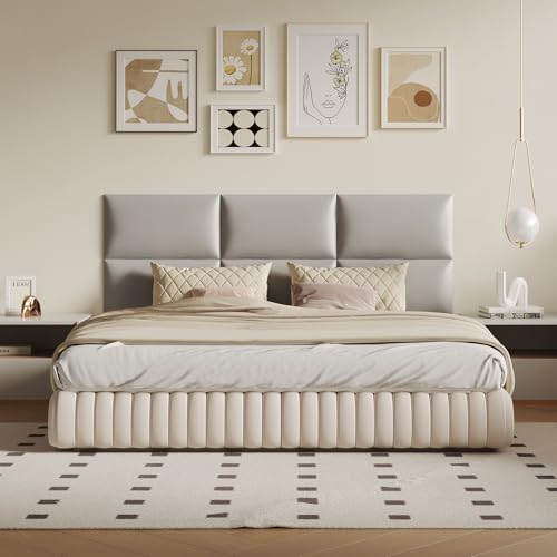 Wall-Mounted Upholstered Headboard Panels, Light Gray, 24x12 Inches, or Full by MAQQL