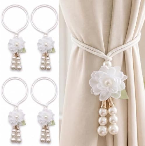 Adjustable Curtain Tiebacks， 4pcs Hand-Woven Rope by TAMHOO