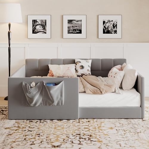Merax Full Daybed Velvet Upholstered Sofa Bed - Image 3