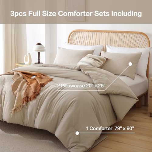 ROSGONIA Alaskan King Comforter, Light Khaki, 136x120 Soft Bedding Quilt - Image 5