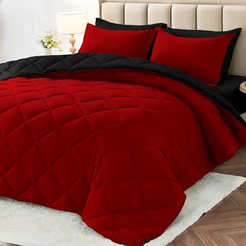Oversized King Comforter Set 7-Piece, Reversible Bed in a Bag by MUXHOMO