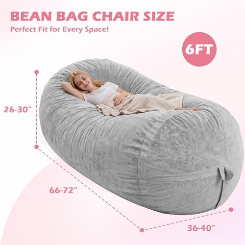 6FT Bean Bag Chair 6'Giant Bean Bag Chairs - Image 2