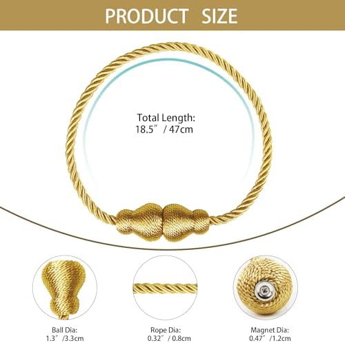 Magnetic Curtain Tiebacks Decorative Curtain Holders - Image 2